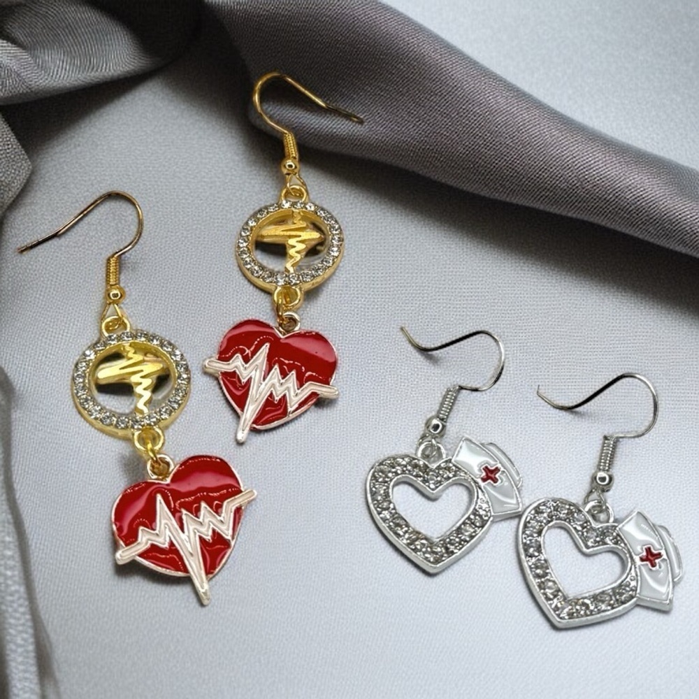 Dazzle in the ER: Medical Staff Dangle Earrings Set! ✨ NWT Nurse Jewelry